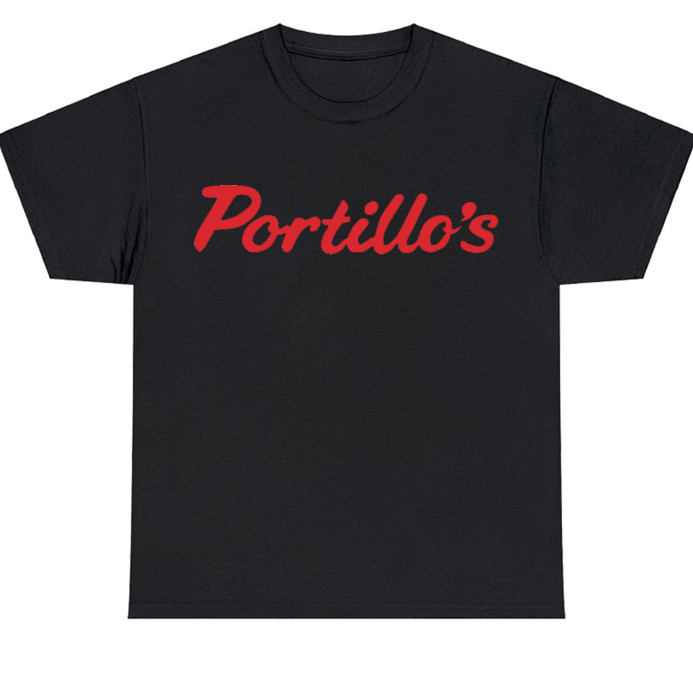 Portillo's Hot Dog Logo Men's Unisex T Shirt Size S to 3XL