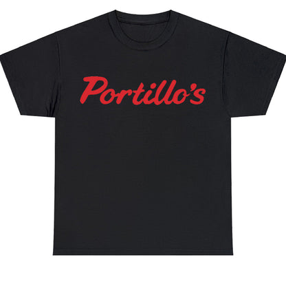 Portillo's Hot Dog Logo Men's Unisex T Shirt Size S to 3XL