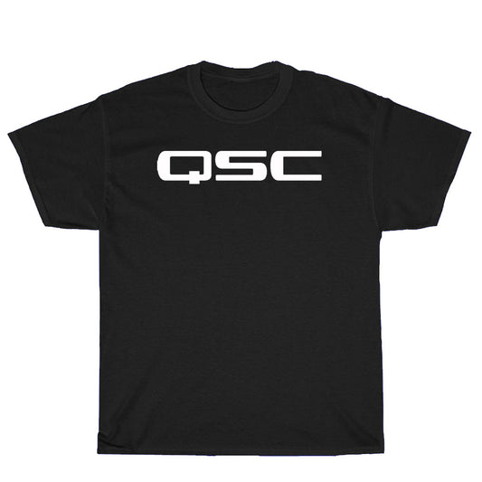 QSC White subwoofe logo Men's Unisex T Shirt Size S to 3XL
