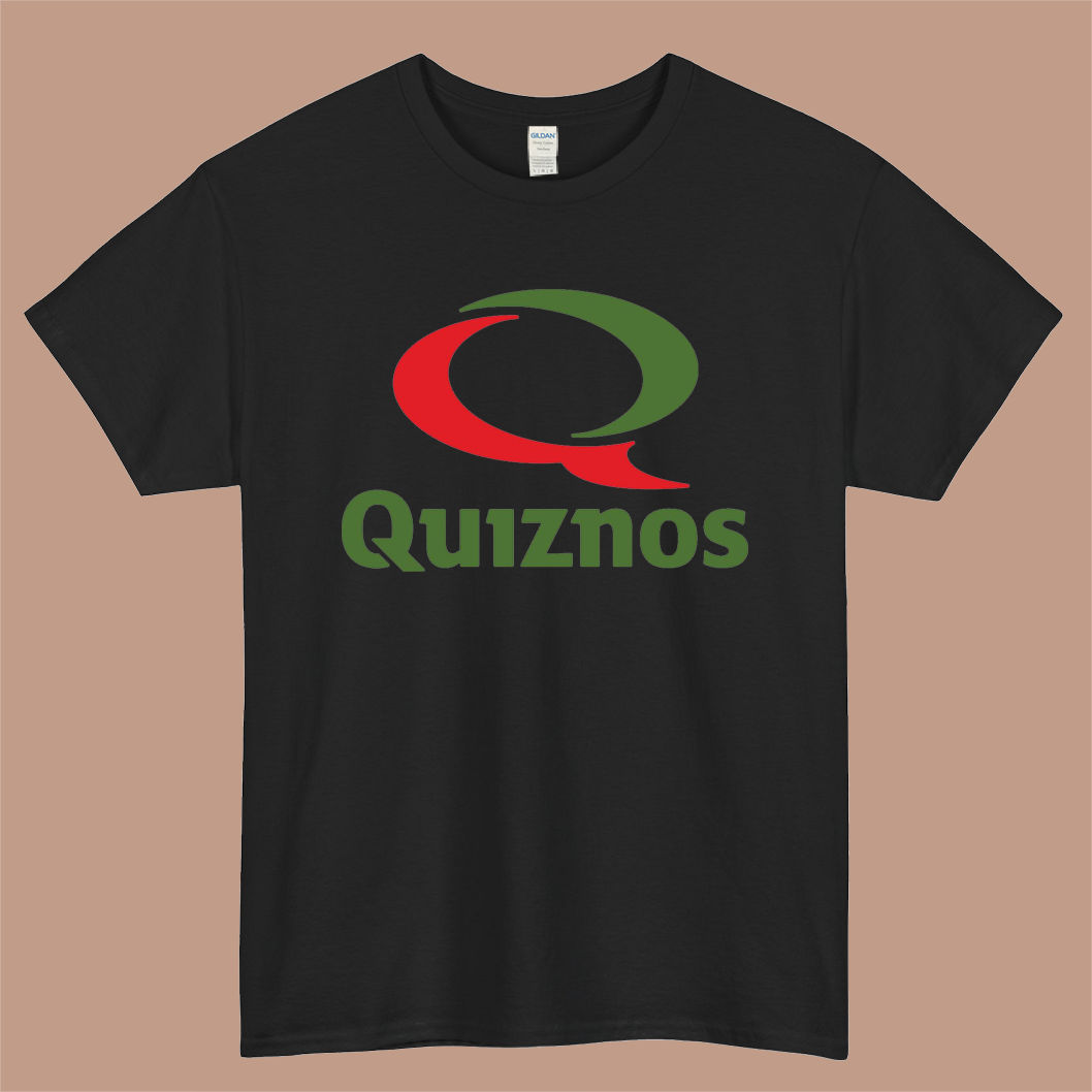 QUIZNOS Logo Mens Unisex Short Sleeve Black T-Shirt Size S-3XL