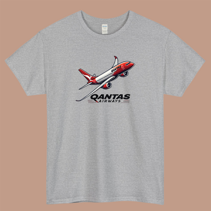 Qantas Airlines Logo Mens Unisex Short Sleeve T-Shirt Size S-3XL - P