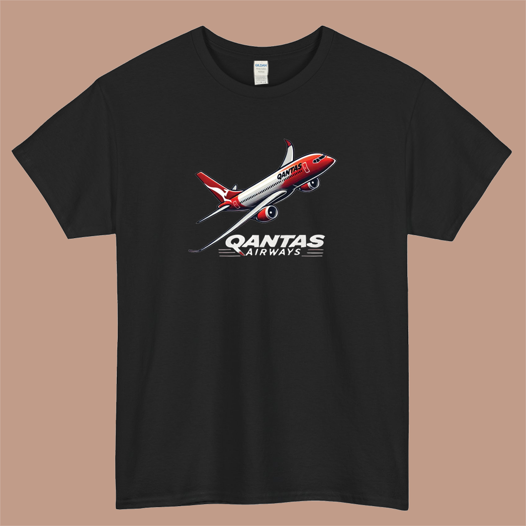Qantas Airlines Logo Mens Unisex Short Sleeve T-Shirt Size S-3XL - P