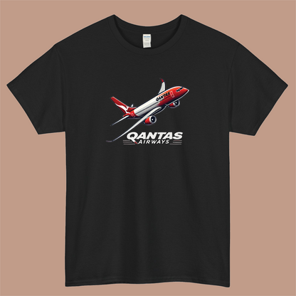 Qantas Airlines Logo Mens Unisex Short Sleeve T-Shirt Size S-3XL - P