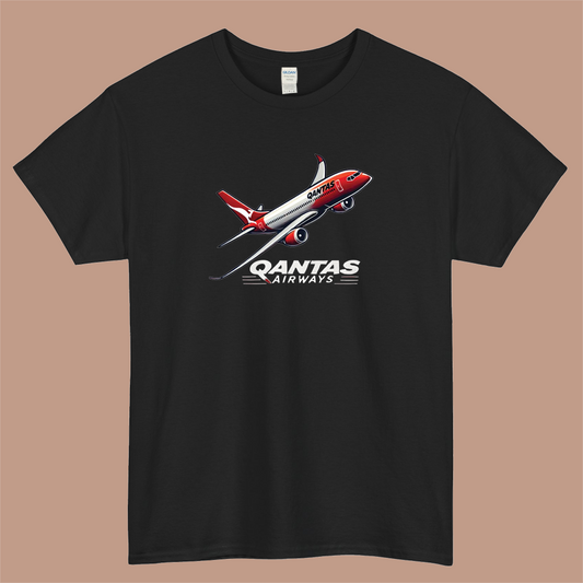 Qantas Airlines Logo Mens Unisex Short Sleeve T-Shirt Size S-3XL - P