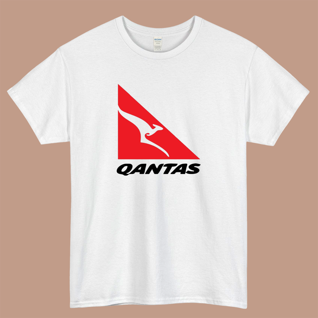 Qantas Airlines Australian Logo Mens Unisex Short Sleeve T-Shirt Size S-3XL - P