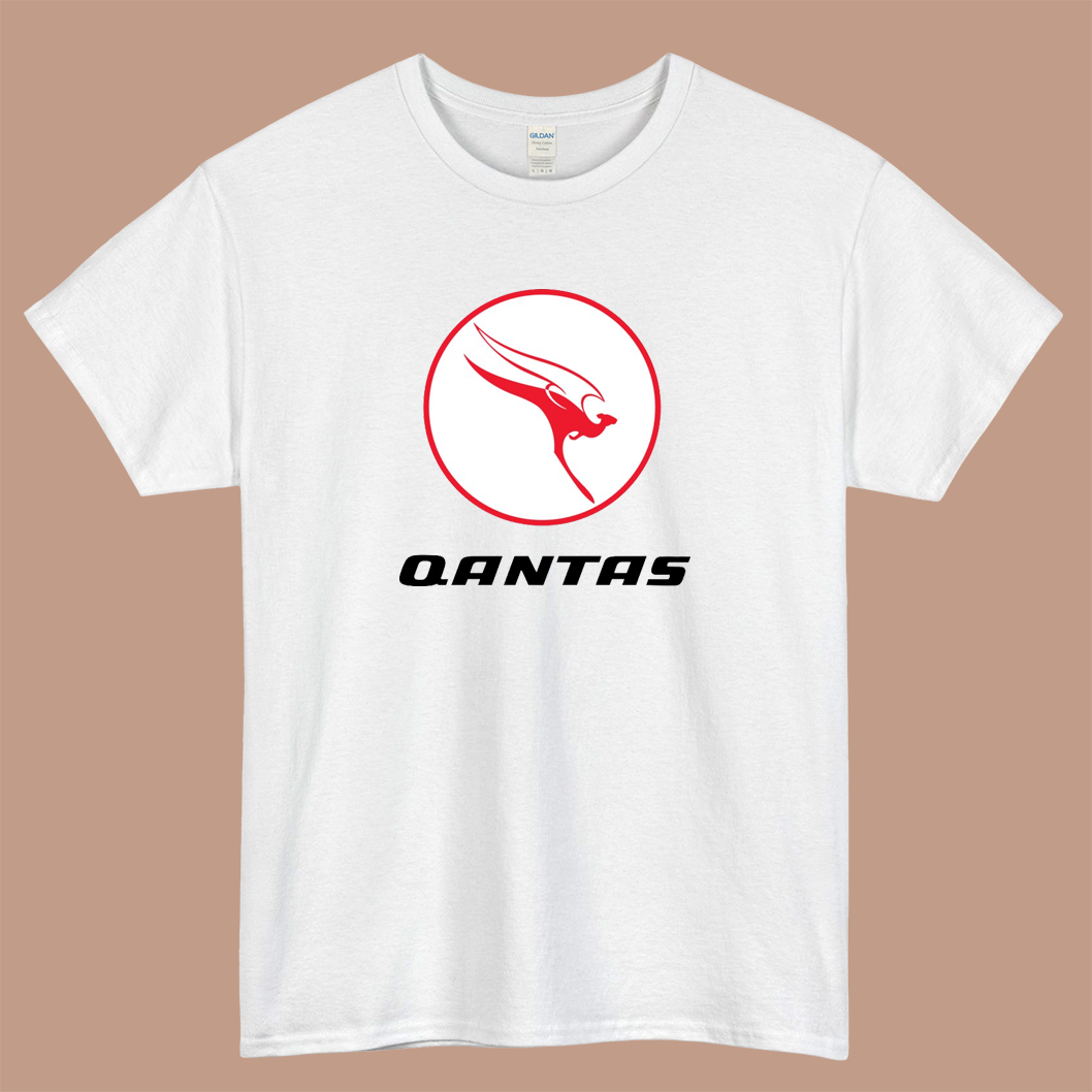 Qantas Airlines Australian Aviation Sport Logo Mens Unisex Short Sleeve T-Shirt Size S-3XL - P