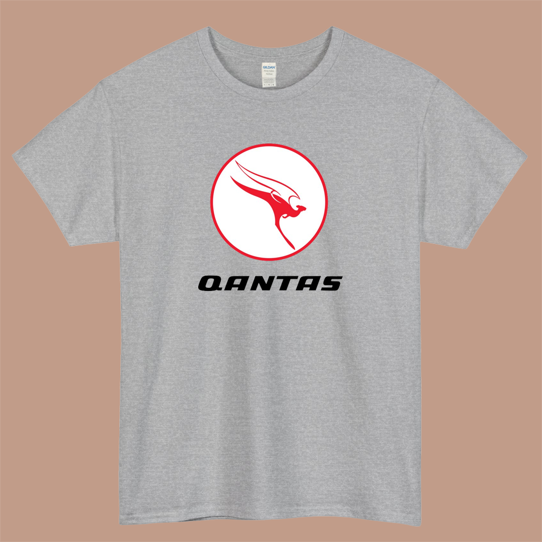 Qantas Airlines Australian Aviation Sport Logo Mens Unisex Short Sleeve T-Shirt Size S-3XL - P