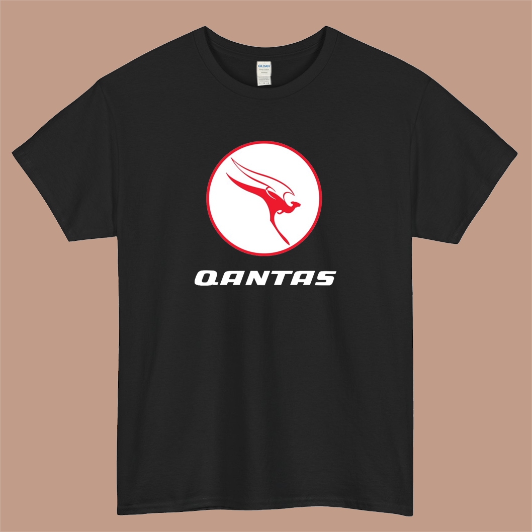Qantas Airlines Australian Aviation Sport Logo Mens Unisex Short Sleeve T-Shirt Size S-3XL - P