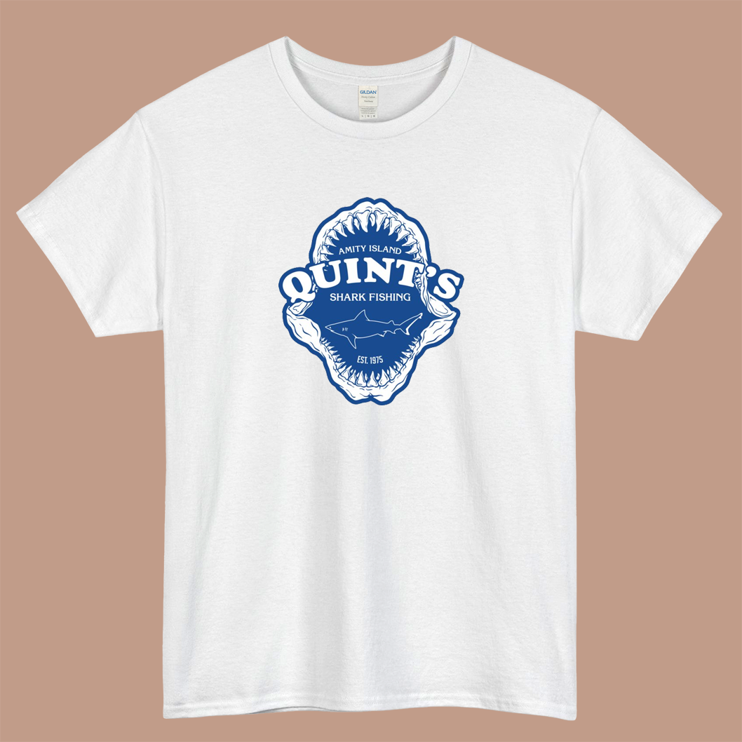 Quints Shark Fishing - Jaws Logo Mens Unisex Short Sleeve T-Shirt Size S-3XL - P