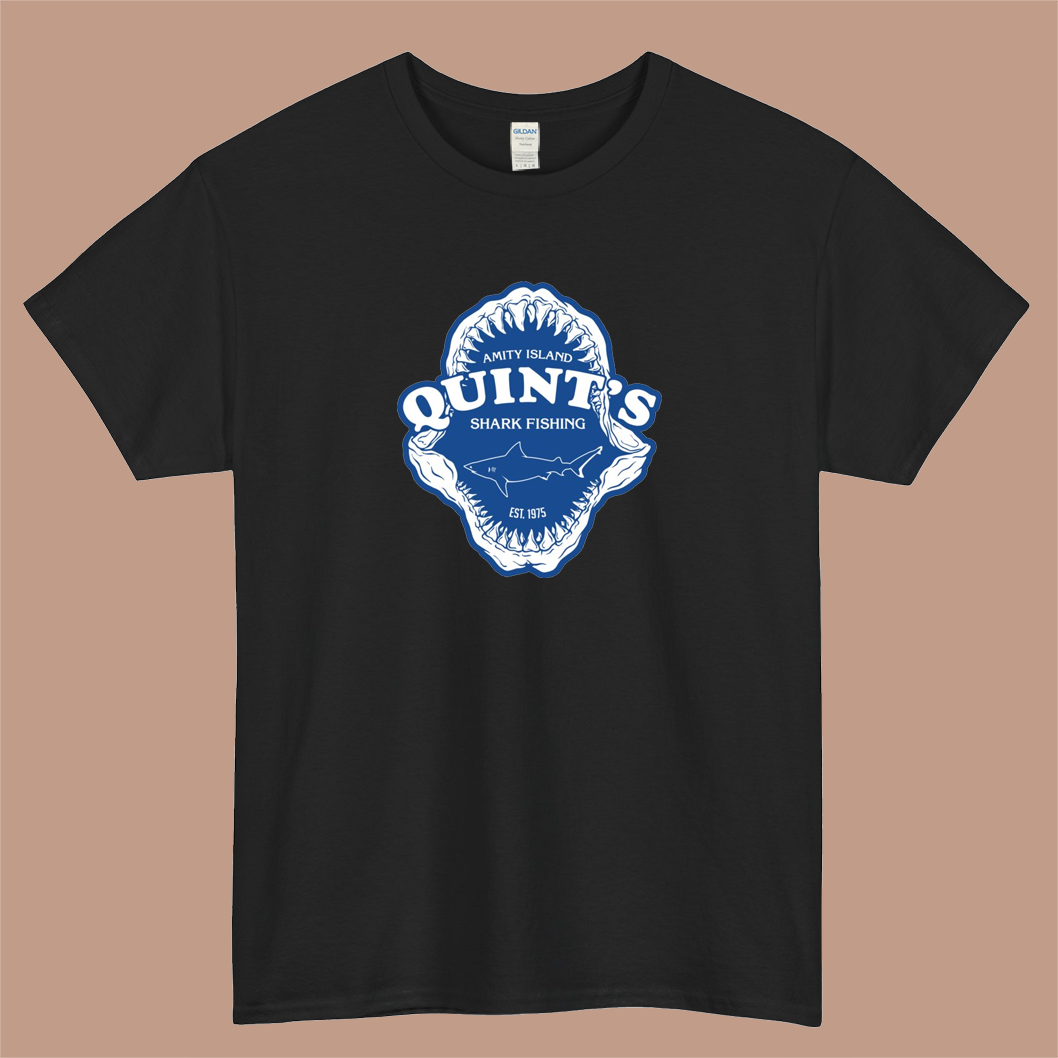 Quints Shark Fishing - Jaws Logo Mens Unisex Short Sleeve T-Shirt Size S-3XL - P