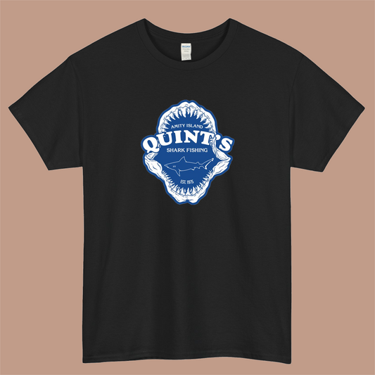 Quints Shark Fishing - Jaws Logo Mens Unisex Short Sleeve T-Shirt Size S-3XL - P