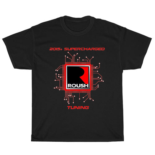 ROUSH Mustang Performance logo Mens Unisex Short Sleeve Black T-Shirt Size S-3XL