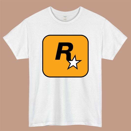 R Star Game Logo Mens Unisex Short Sleeve White T-Shirt Size S-3XL