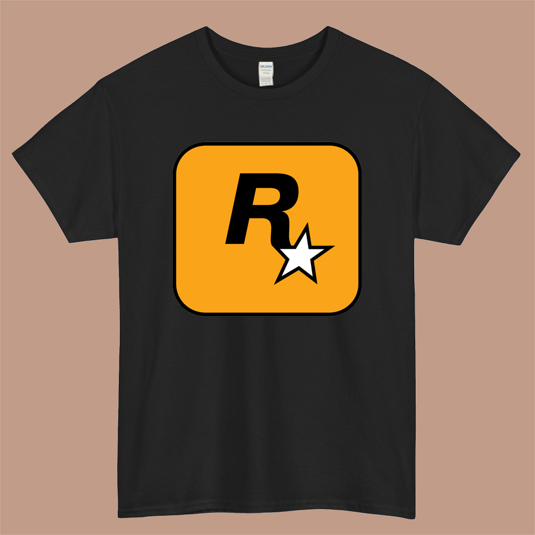 R Star Game Logo Mens Unisex Short Sleeve Black T-Shirt Size S-3XL