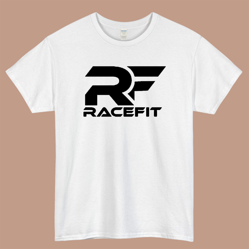 RaceFit Logo Mens Unisex Short Sleeve White T-Shirt Size S-3XL