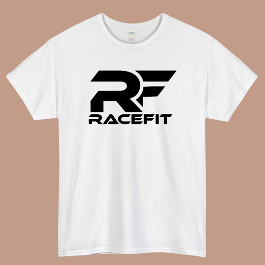RaceFit Logo Mens Unisex Short Sleeve White T-Shirt Size S-3XL