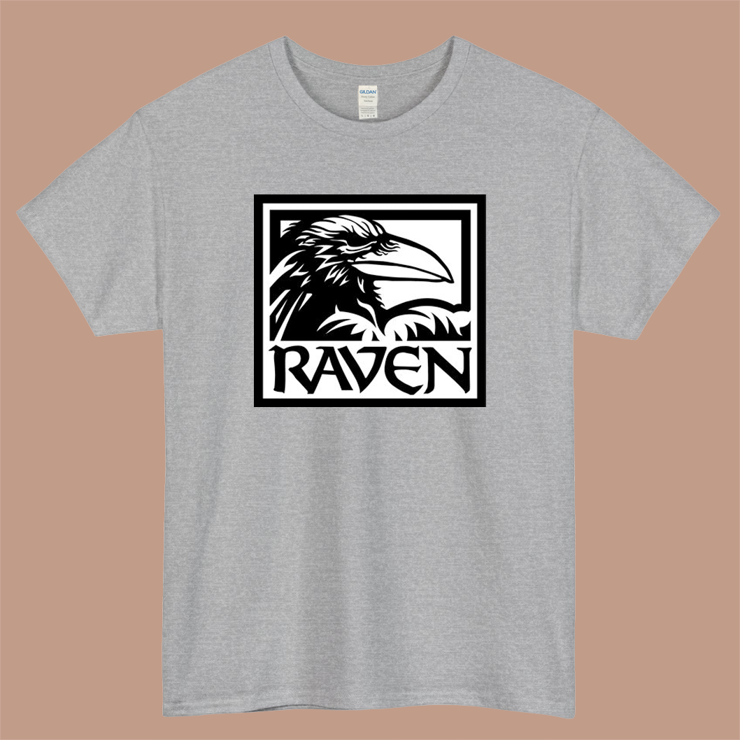 Raven Software Logo Mens Unisex Short Sleeve Gray T-Shirt Size S-3XL