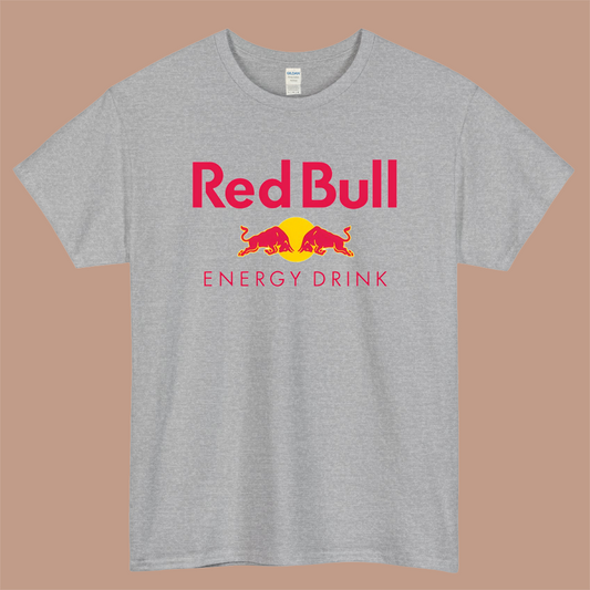 Red Bull Energy Drink Logo Mens Unisex Short Sleeve Gray T-Shirt Size S-3XL