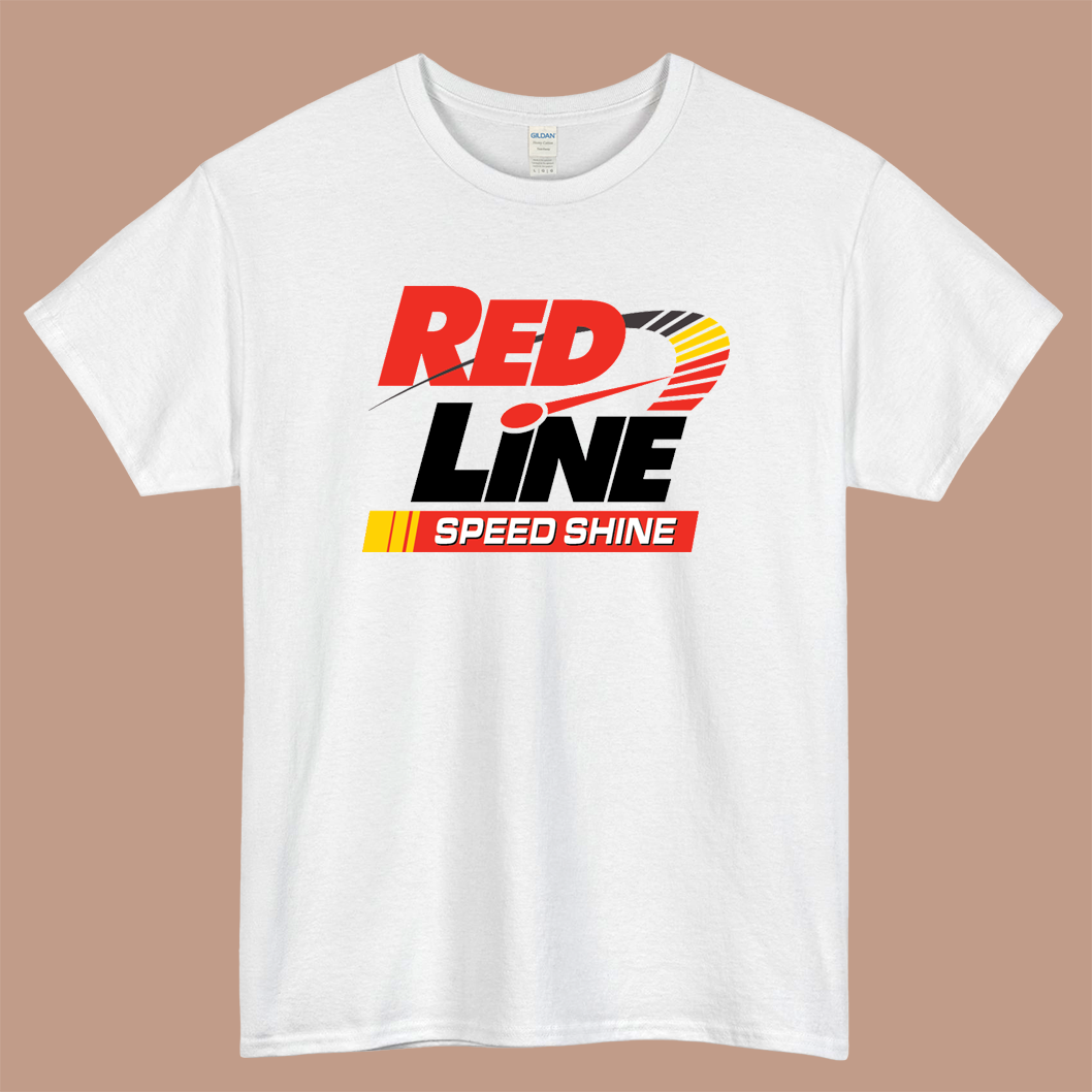 RedLine Speed Shine Logo Mens Unisex Short Sleeve White T-Shirt Size S-3XL