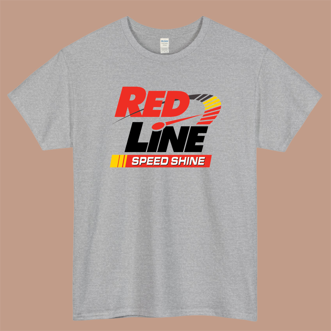 RedLine Speed Shine Logo Mens Unisex Short Sleeve Gray T-Shirt Size S-3XL