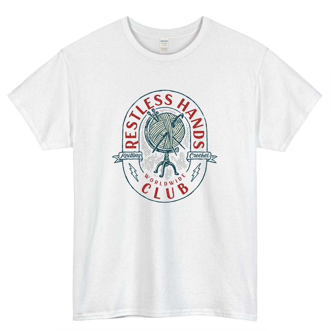 Restless Hands Club Logo Mens Unisex Short Sleeve T-Shirt Size S-3XL - P