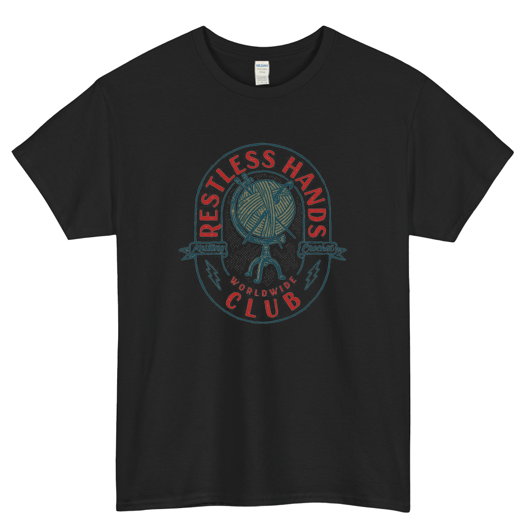 Restless Hands Club Logo Mens Unisex Short Sleeve T-Shirt Size S-3XL - P