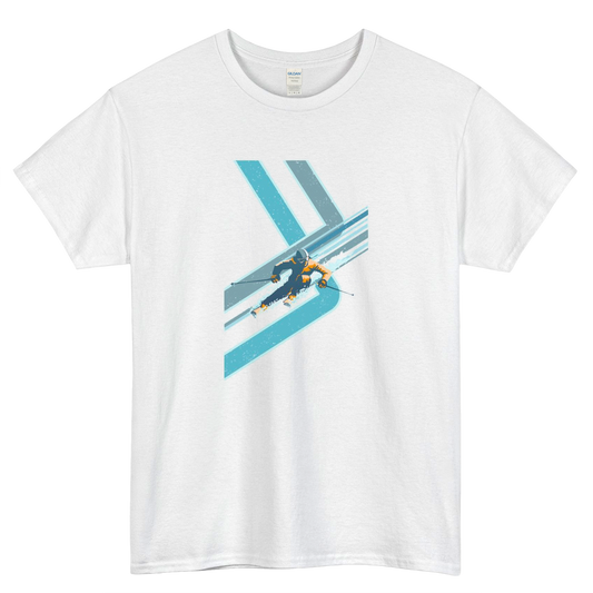 Retro Ski Slopeside Poster Logo Mens Unisex Short Sleeve T-Shirt Size S-3XL - P
