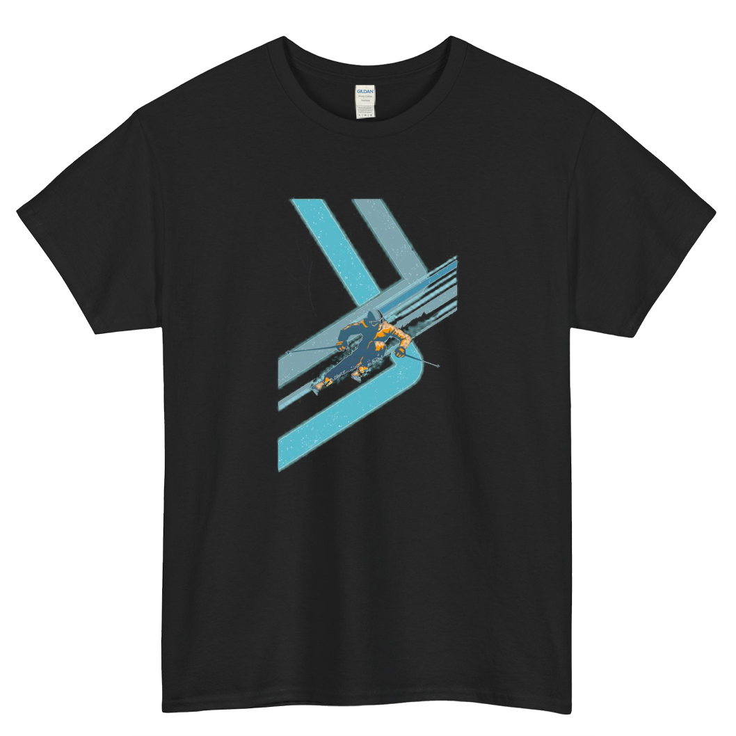 Retro Ski Slopeside Poster Logo Mens Unisex Short Sleeve T-Shirt Size S-3XL - P