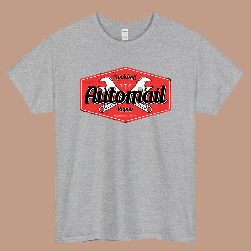 Rockbell Automail Repair Logo Mens Unisex Short Sleeve Gray T-Shirt Size S-3XL
