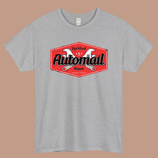 Rockbell Automail Repair Logo Mens Unisex Short Sleeve Gray T-Shirt Size S-3XL