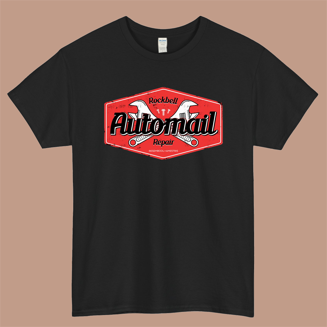 Rockbell Automail Repair Logo Mens Unisex Short Sleeve Black T-Shirt Size S-3XL