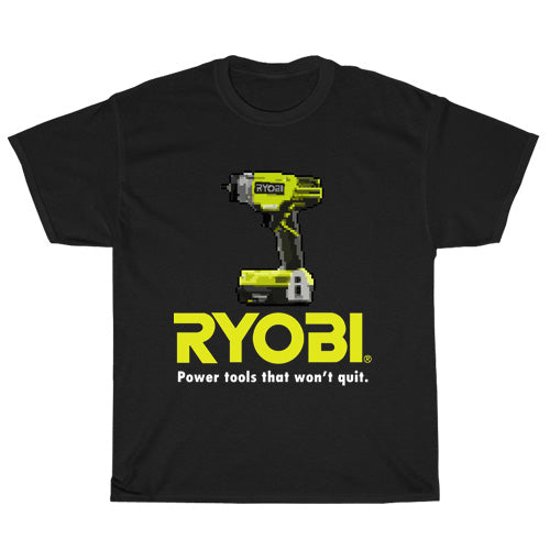 Ryobi Tools Logo Mens Unisex Short Sleeve Black T-Shirt Size S-3XL