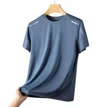 New CHRLCK Men's Running Quick Drying T-shirts Breathable Hiking Fishing Tees Soft Elasticity Outdoor Sports Short Shirt Summer