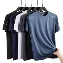 New CHRLCK Men's Running Quick Drying T-shirts Breathable Hiking Fishing Tees Soft Elasticity Outdoor Sports Short Shirt Summer