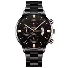 New Fashion Men Stainless Steel Watch Luxury Calendar Quartz Wrist Watch Mens Business Watches for Man Clock Montre Homme