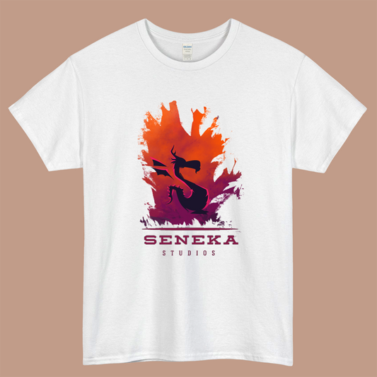 SENEKA Studios Logo Mens Unisex Short Sleeve White T-Shirt Size S-3XL
