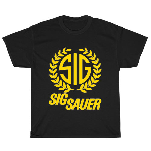 SIG Sauer Firearms Logo Mens Unisex Short Sleeve Black T-Shirt Size S-3XL