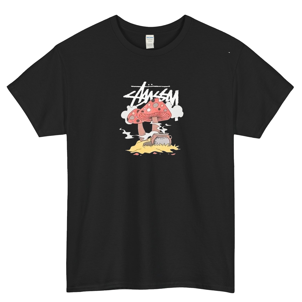 STUSSY KITTENS logo SHORT SLEEVE T SHIRT -P