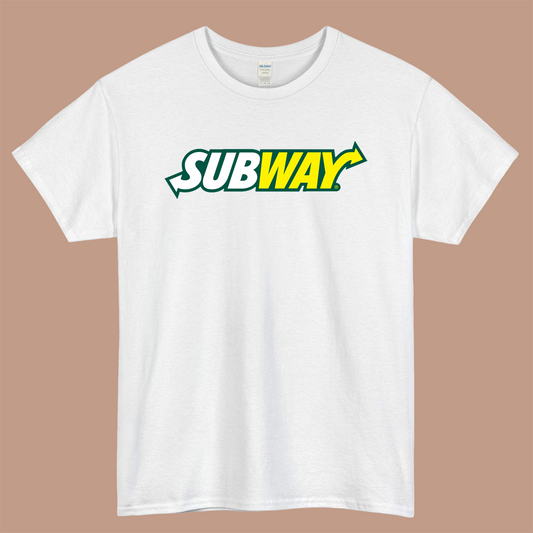 SUBWAY Logo Mens Unisex Short Sleeve White T-Shirt Size S-3XL