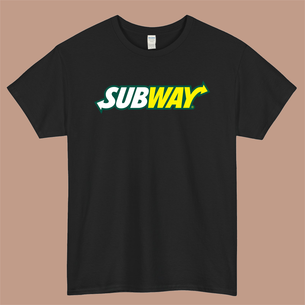 SUBWAY Logo Mens Unisex Short Sleeve Black T-Shirt Size S-3XL