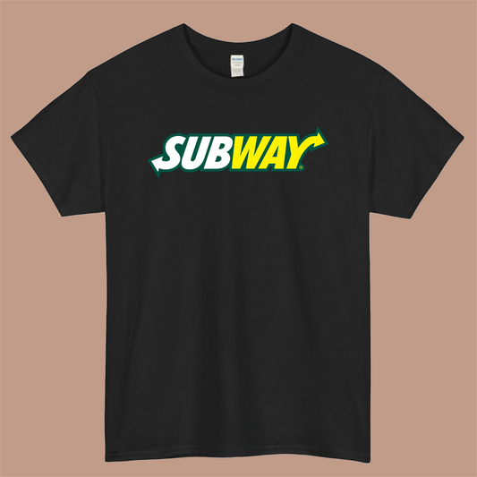 SUBWAY Logo Mens Unisex Short Sleeve Black T-Shirt Size S-3XL