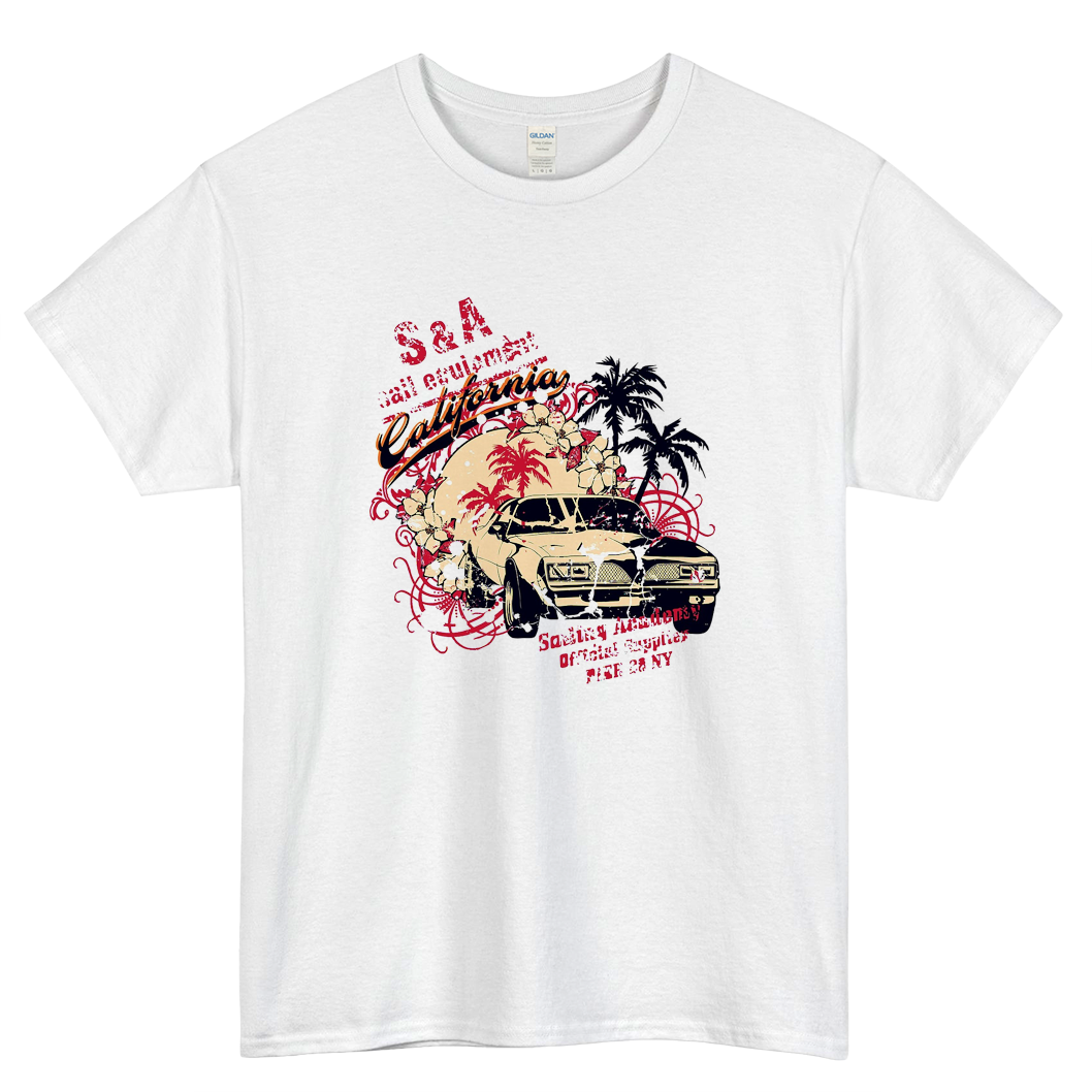 S&A California Logo Mens Unisex Short Sleeve T-Shirt Size S-3XL - P