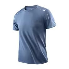 New CHRLCK Men's Running Quick Drying T-shirts Breathable Hiking Fishing Tees Soft Elasticity Outdoor Sports Short Shirt Summer