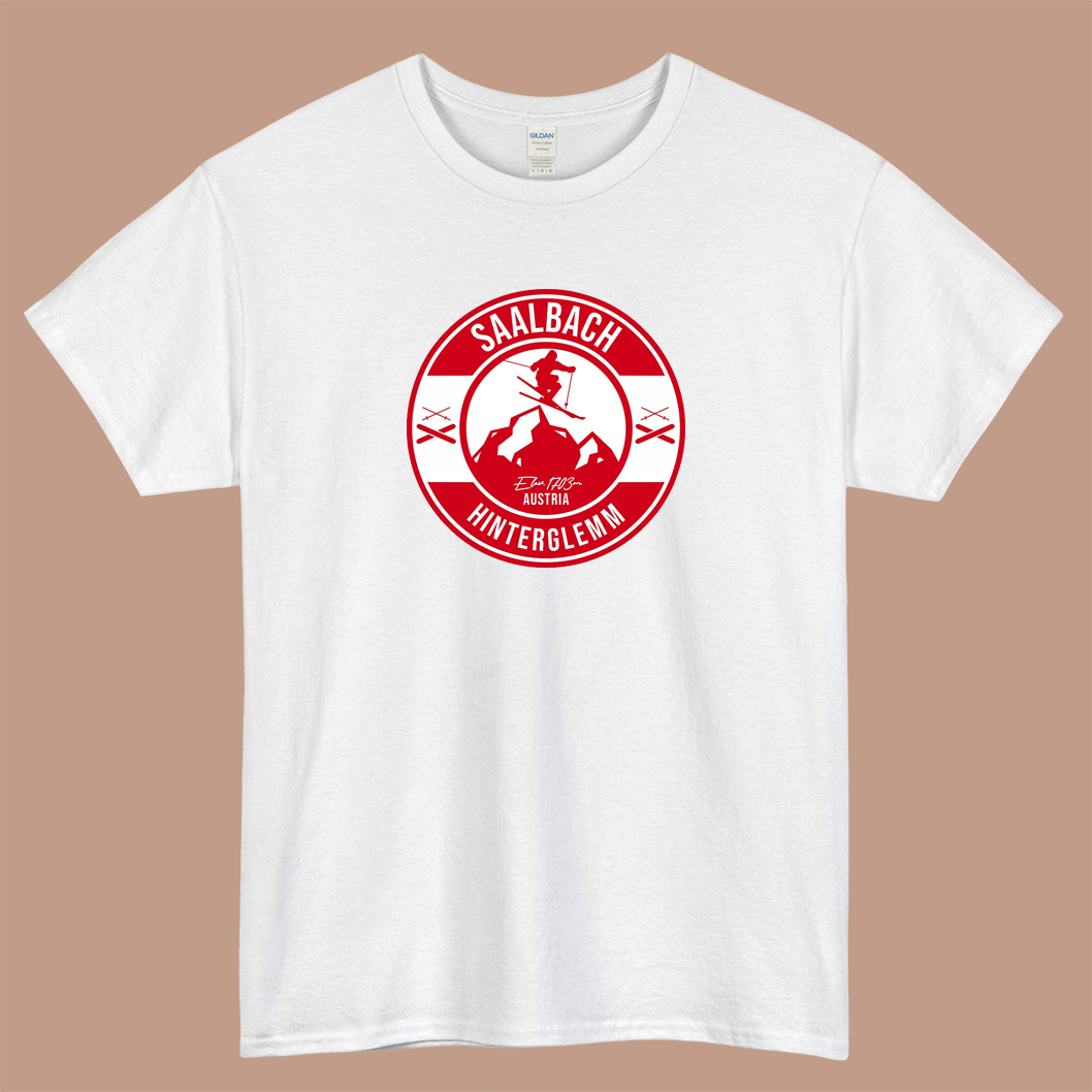 Saalbach Hinterglemm Austria Logo Mens Unisex Short Sleeve T-Shirt Size S-3XL - P