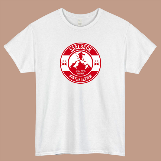 Saalbach Hinterglemm Austria Logo Mens Unisex Short Sleeve T-Shirt Size S-3XL - P
