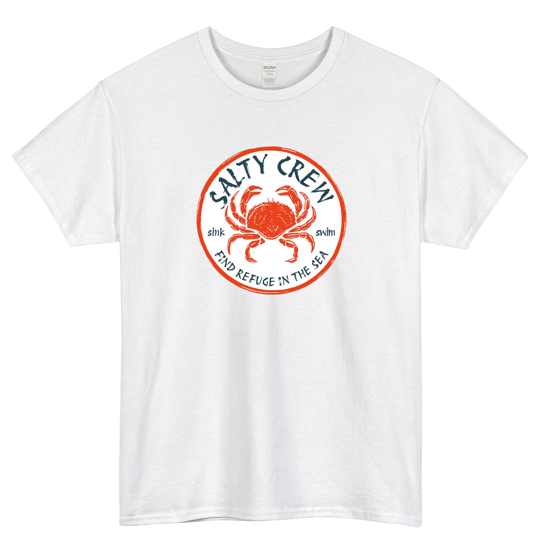 Salty Crew Find Refuge in the sea Logo Mens Unisex Short Sleeve T-Shirt Size S-3XL - P