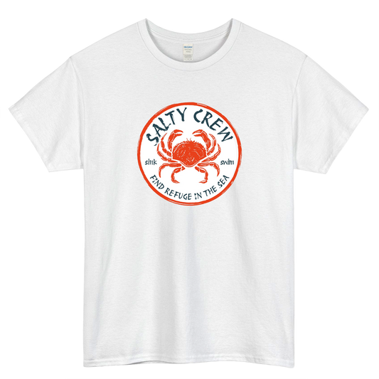 Salty Crew Find Refuge in the sea Logo Mens Unisex Short Sleeve T-Shirt Size S-3XL - P