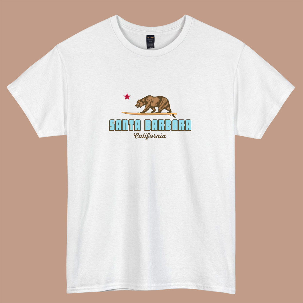 Santa Barbara - California  logo short sleeve t shirt Size S-3XL -P
