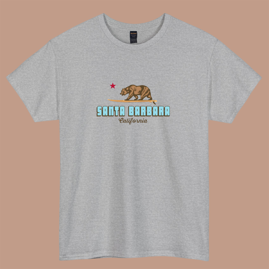 Santa Barbara - California  logo short sleeve t shirt Size S-3XL -P