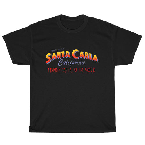 Santa Carla California The Lost Boys logo Mens Unisex Short Sleeve Black T-Shirt Size S-3XL